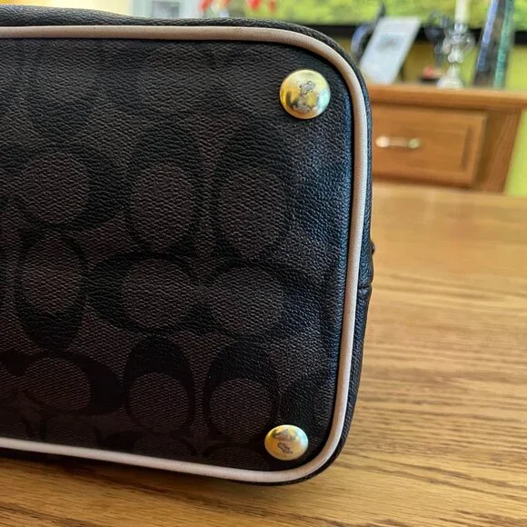 Coach Signature Monogram Handbag Satchel - Picture 7 of 11